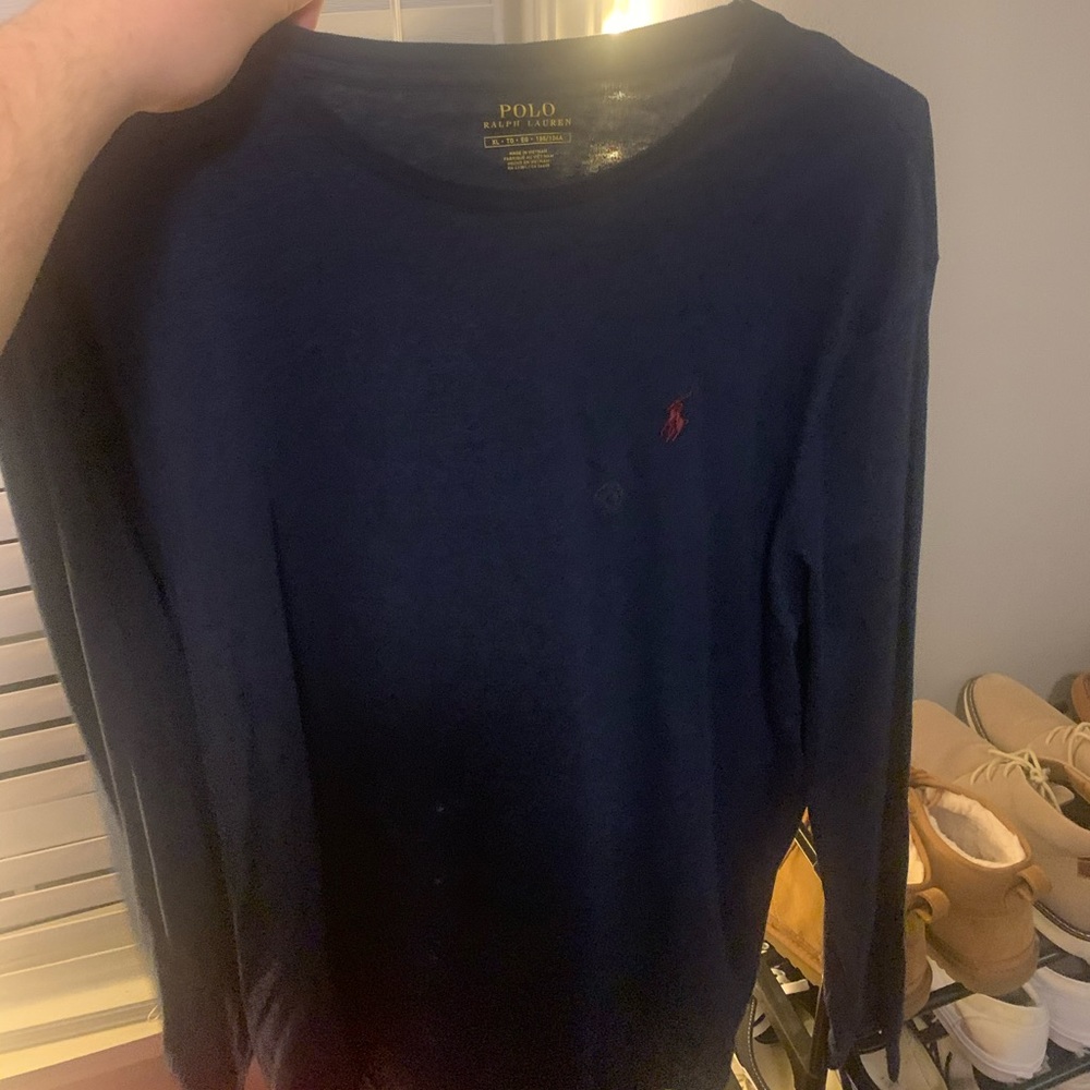 Navy Polo long sleeve tee shirt size xl